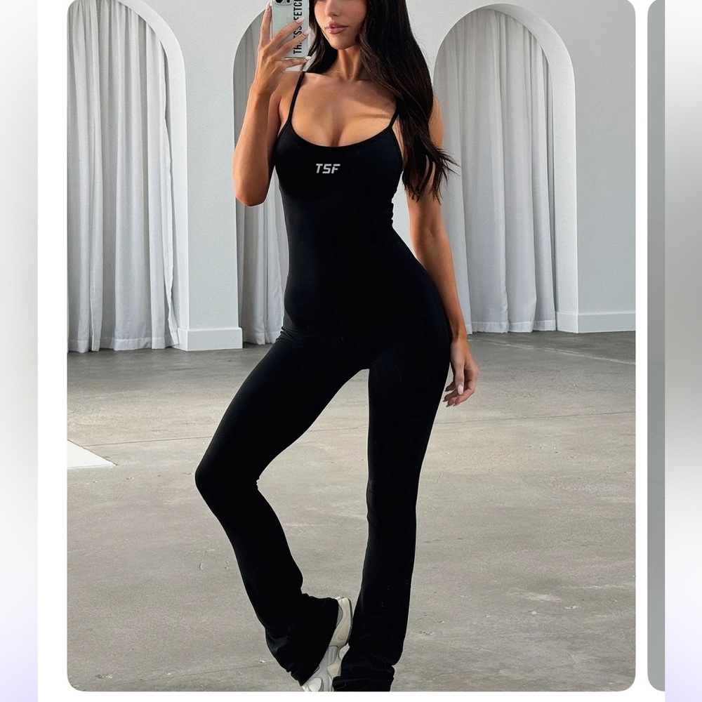 Black bootcut jumpsuit